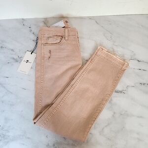 7 For All Mankind Ankle Straight Pale Pink Jeans 26 NWT